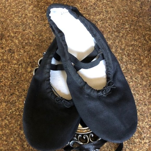WELOVE Black Canvas Ballet Slippers - Picture 10 of 12